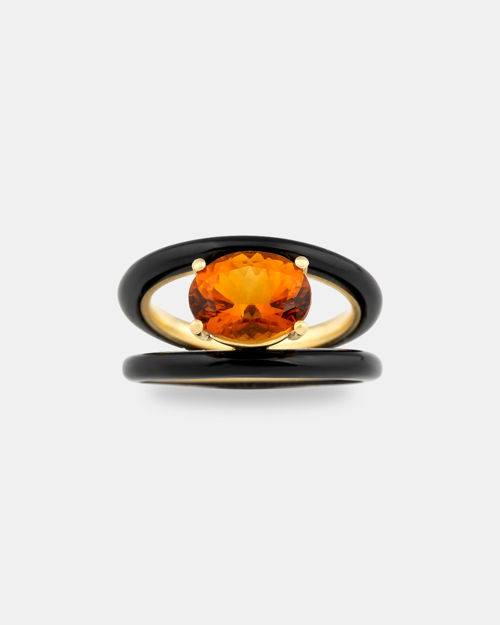 Anillo doble aro de onix y cuarzo palmeira